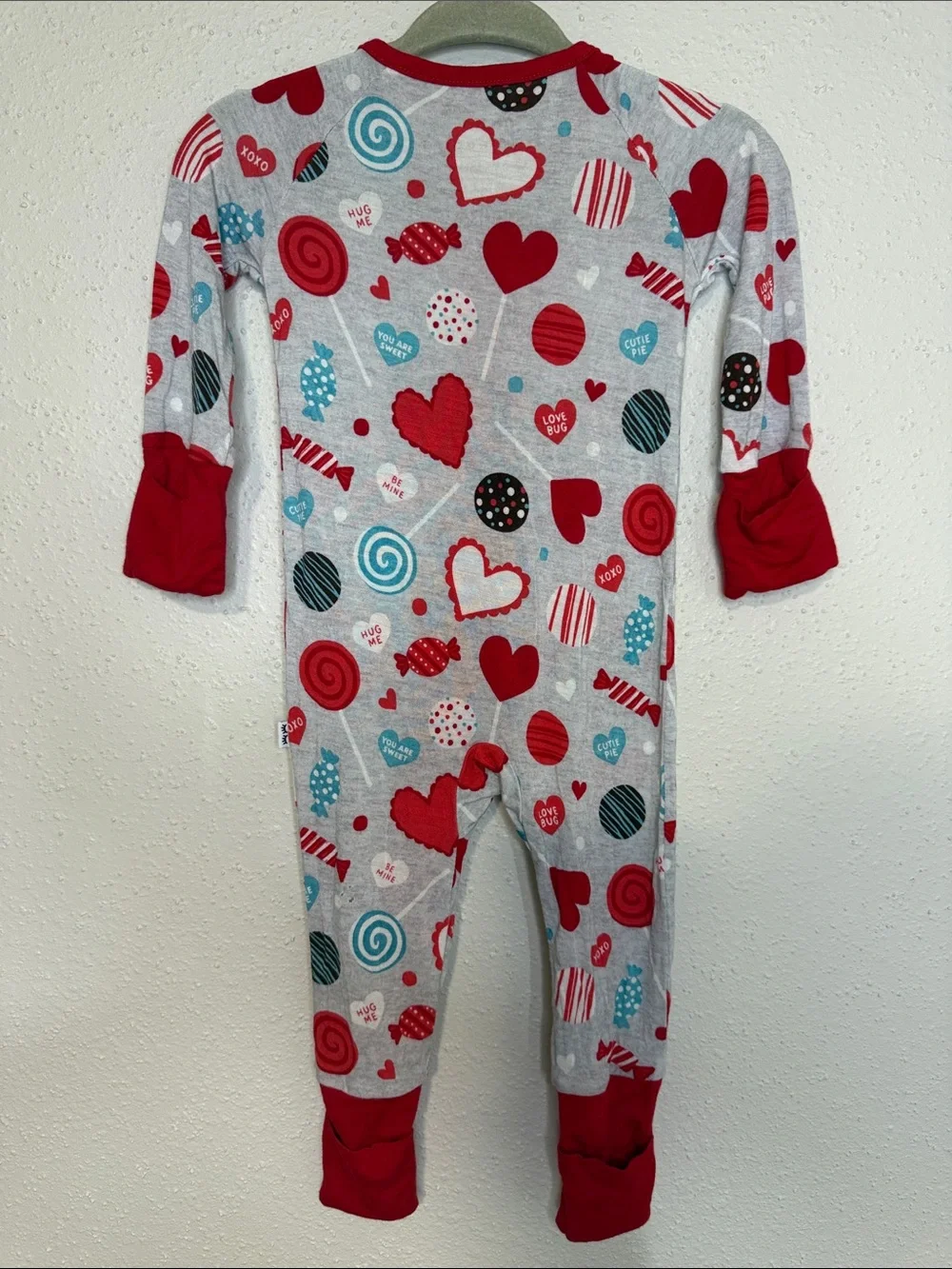 Little Sleepies Red, White & Blue Heart & Candy Print One-Piece